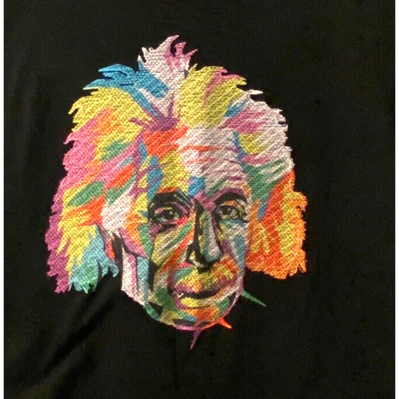 Albert‎ Einstein Bio World T-shirt Black Rainbow Einstein Size Medium Cotton - Picture 2 of 6